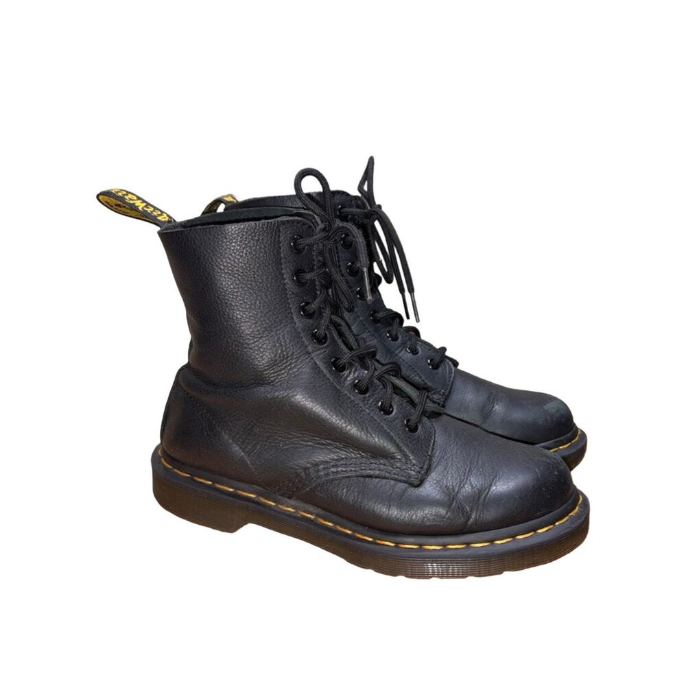 Dr. Martens PASCAL Black Leather Combat Boots    Size: US 8 Ladies